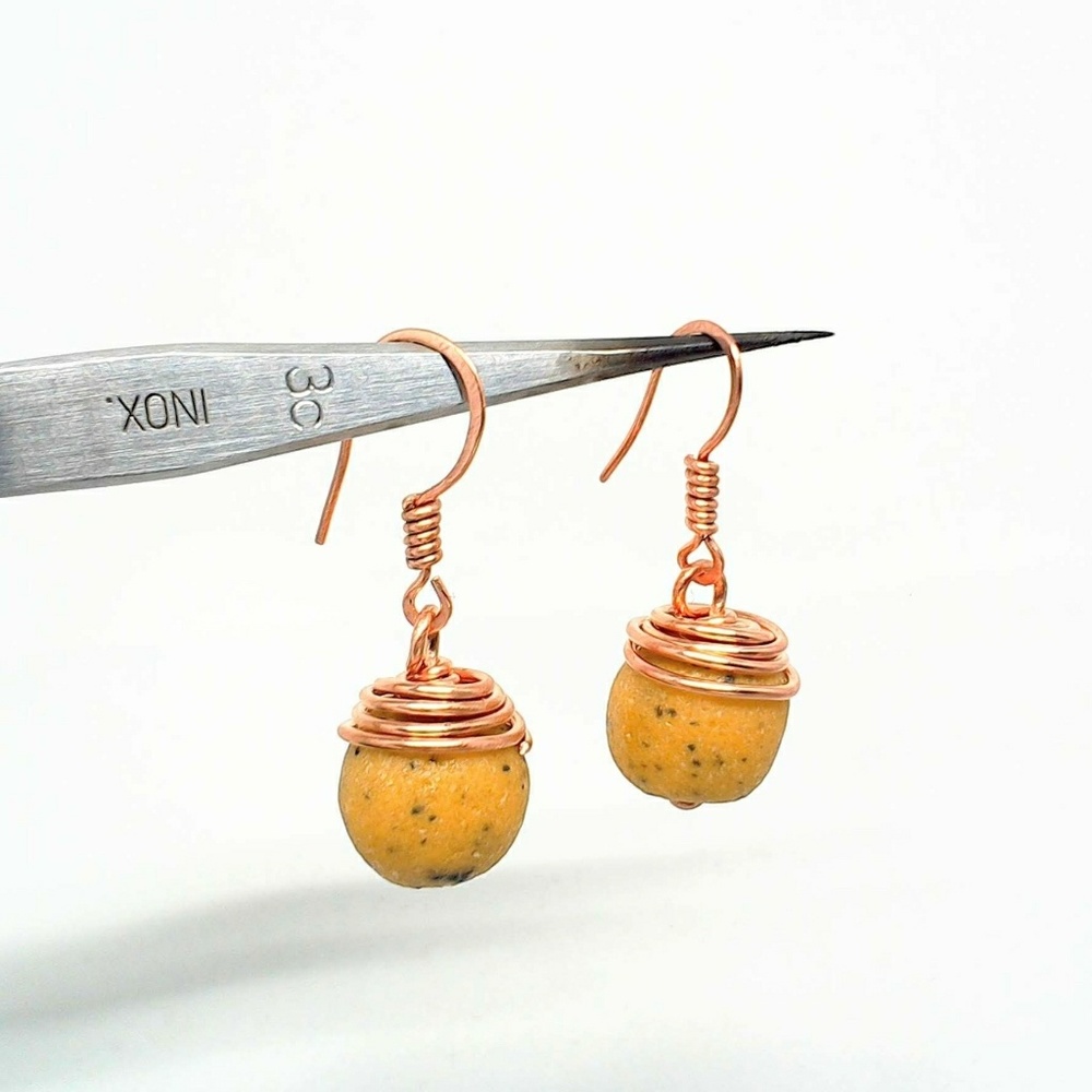 Handmade Ethnic Cultural Beads Copper Earrings